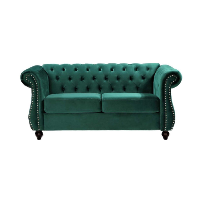 Fauteuil d'appoint Chesterfield, Velours vert