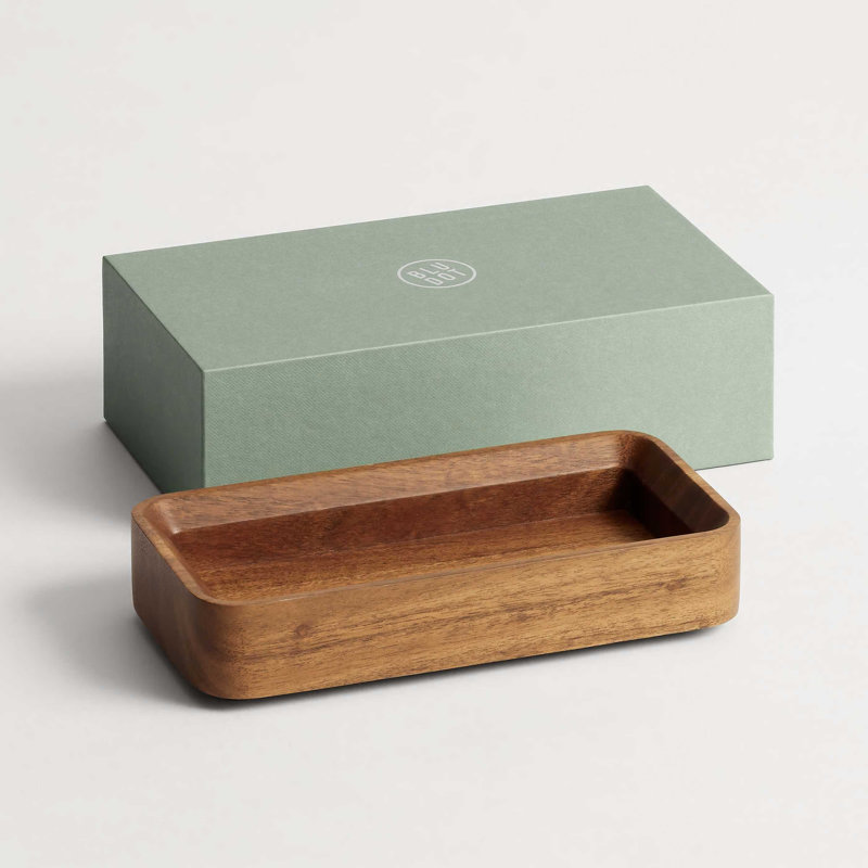 Square One Stacking Tray, Acacia