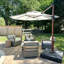 Parasol en porte-à-faux rond en bois 12 pi Brimley, crème-1770829987