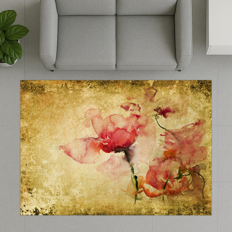Floral Area Rug, Runner 70 x 140 cm