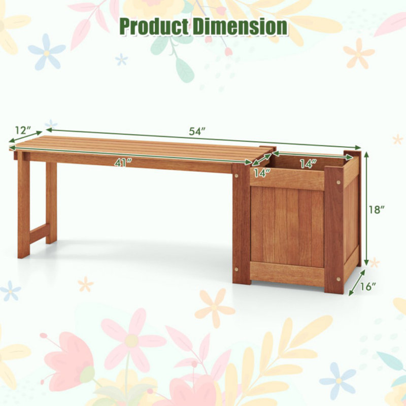Boîte à fleurs en bois de teck