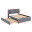 Lit plateforme tapissier avec lit gigogne-1959188370