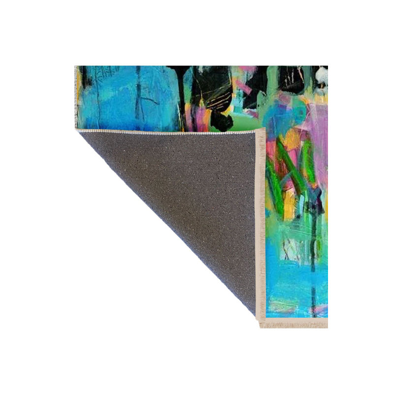 Multicolor Abstract Paint Splash Patterned Creative Modern Decorative Rug, Rectangle 2'4" x 3'11" Rug Pad Included