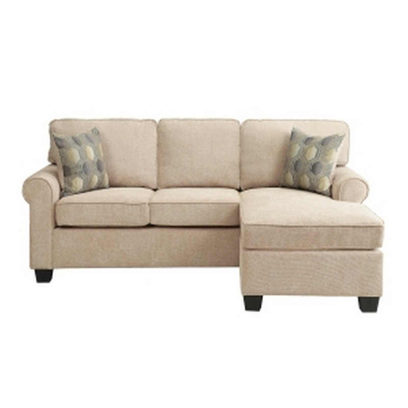 Saleme Upholstered Sectional, Beige 100% Polyester