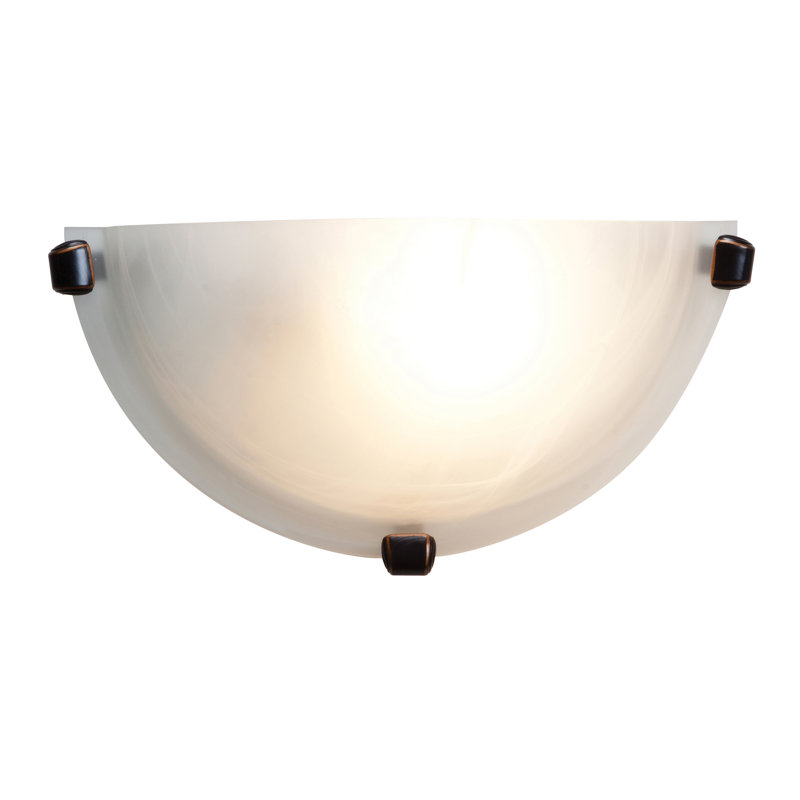 Buzz - Wall Sconce - Alabaster Glass Shade - Replaceable LED, Oil Rubbed Bronze