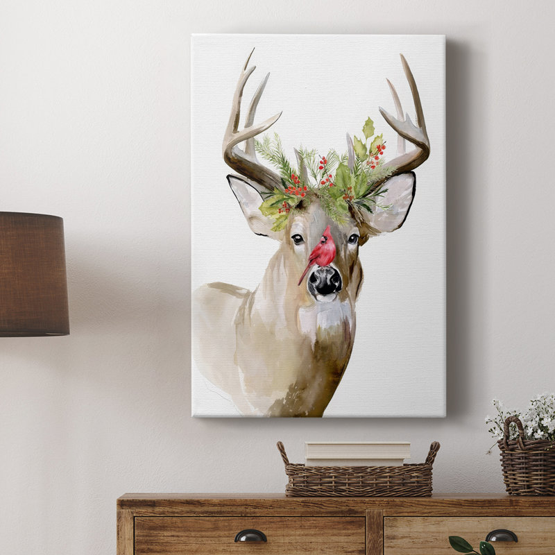 Holiday Deer II - galerie sur mesure, H 48 po x l 32 po