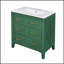 Ensemble de meuble-lavabo autoportant 30 po avec 3 tiroirs, structure en bois massif, vert 30 po avec lavabo en céramique-931928664