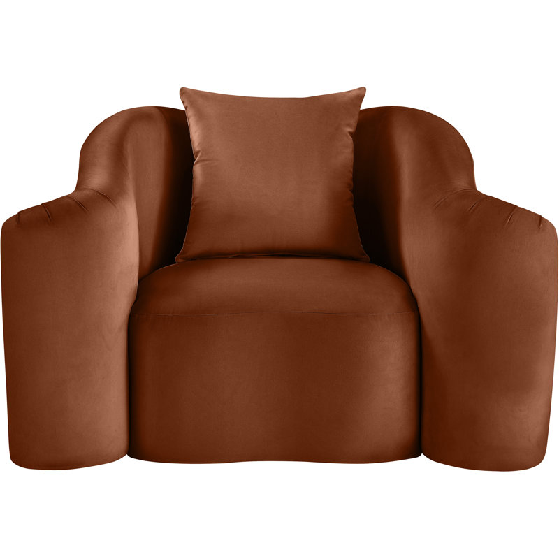 Chaise en velours Soyini, Velours cognac