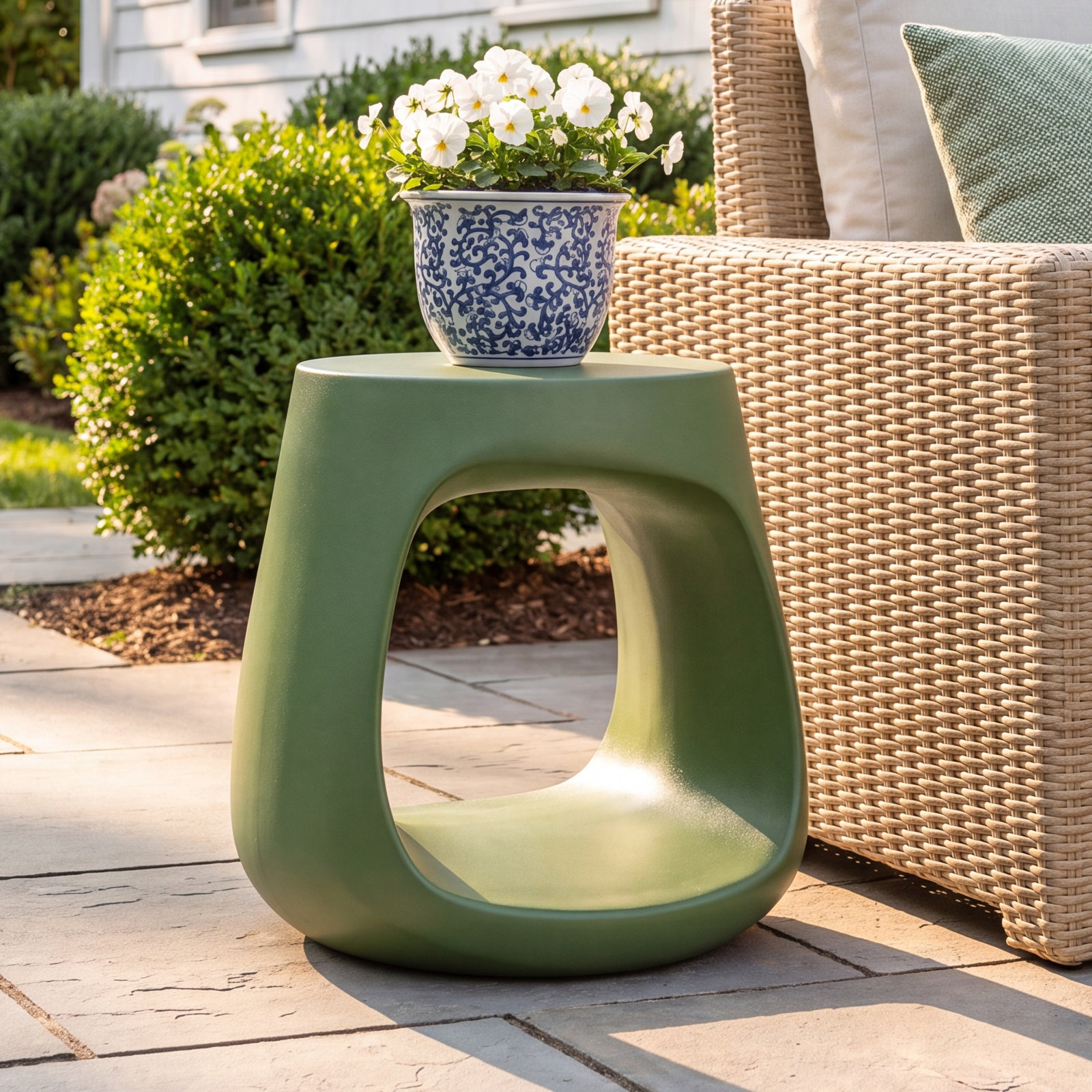 Owens 18" Patio Side Table, Moss Green