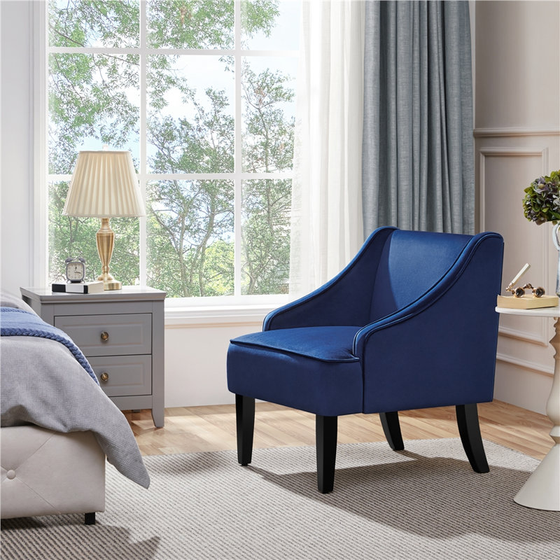 Fauteuil Accent, Velours bleu
