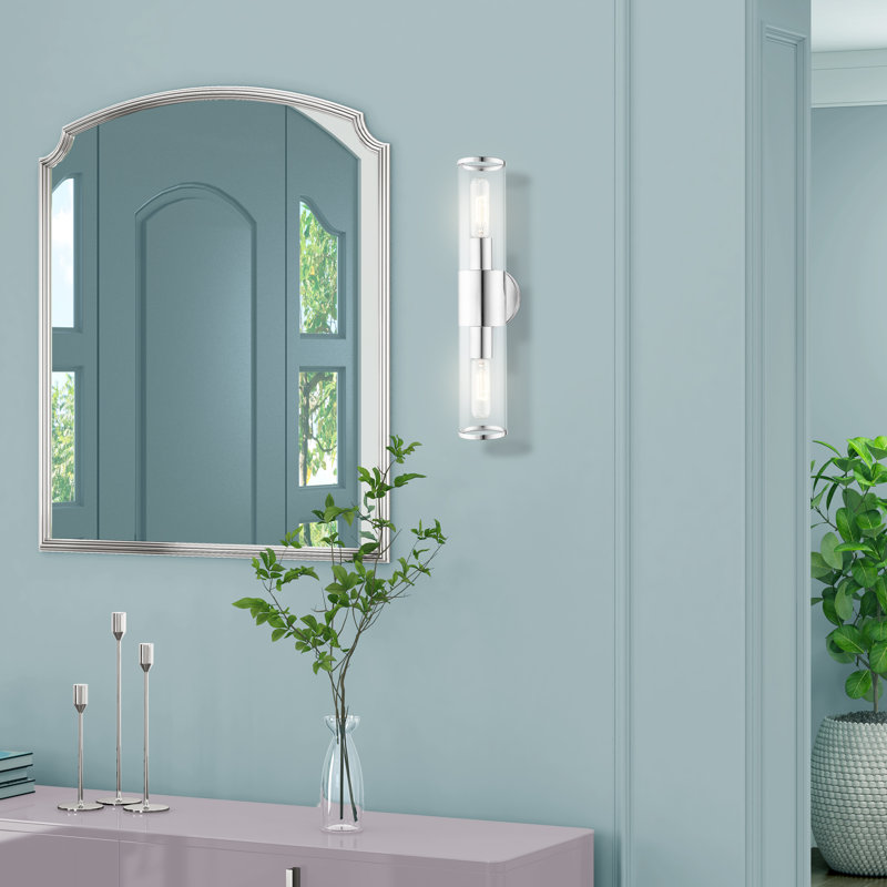 Bancroft 2-Light Vanity in Polished Chrome with Clear Glass