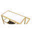 Chariot de service avec miroir à finition champagne avec rangement pour verres, dessus de miroir de 5 mm, cadre en métal, support pour bouteilles de vin / verres à pied, roulettes, 3 compartiments ouverts, limite de poids de 70 lb, limite de tablette de 40 lb
