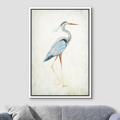 Heron sur toile tendue avec oiseaux sauvages