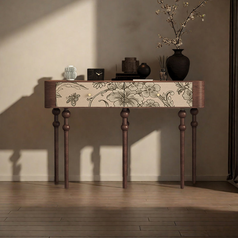 Table d'entrée moderne en bois avec tiroirs