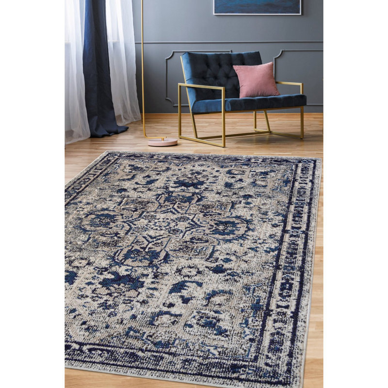 Villa Traditional Blue Rug, Rectangle 160 x 230 cm