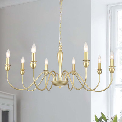 8-Light 37 inch Candle-Style Classic / Traditional Chandelier for Dining Living Room