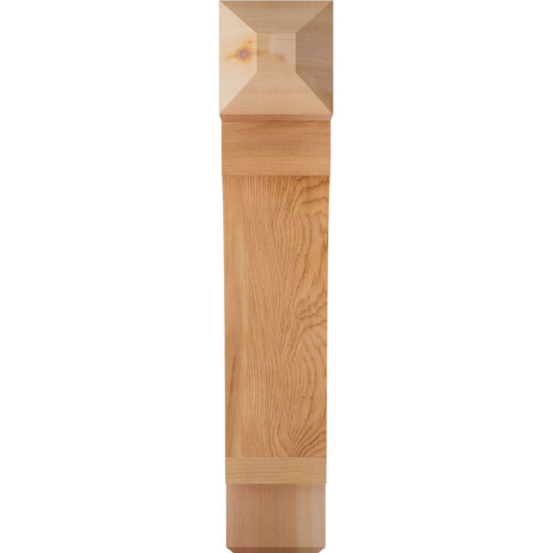 H Support en bois / corbeau, Western Red Cedar (Smooth), H 22 po x l 3,5 po x P 14 po