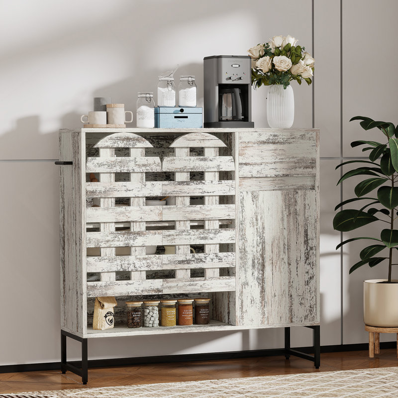 Buffet avec rangement, armoire de rangement avec portes en treillis arquées et tiroir pour le salon, la cuisine, le vestibule