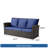 67.7" All-Weather Wicker 3-Seat Patio Sofa With Thick Blue Cushions & Black Frame-799148573