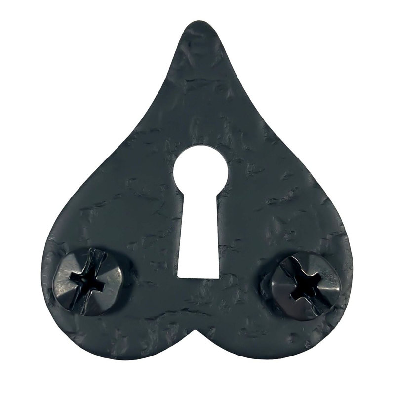 Matte Black Heart-Shaped Iron Skeleton Key Plate