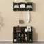 Banc de rangement pour chaussures avec tablettes et 4 crochets