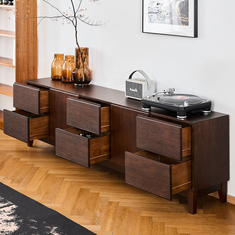 Meuble télé moderne de style rétro, Brun