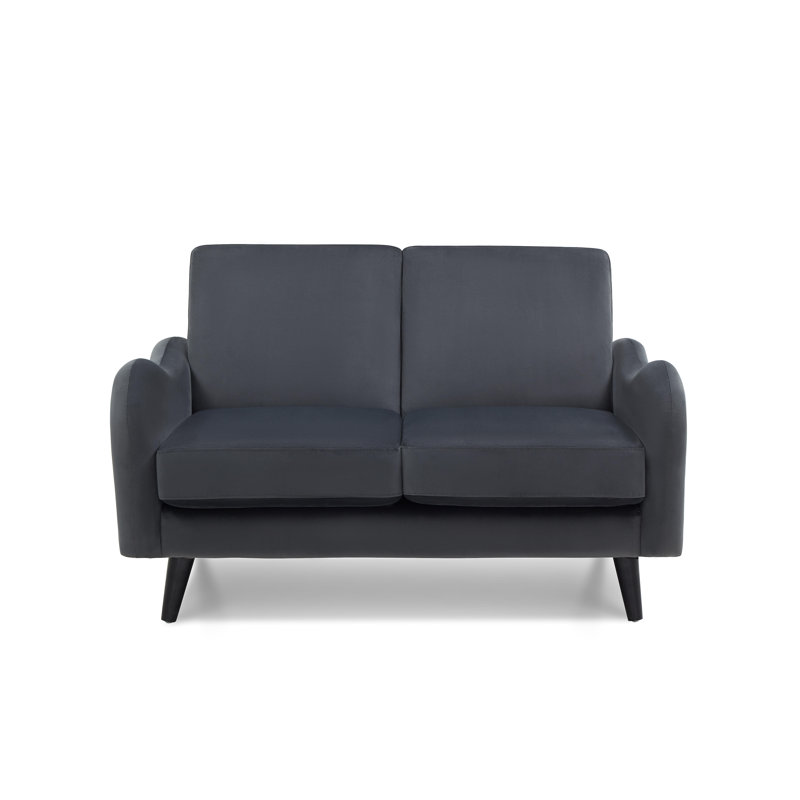 Destany 2 Seater Velvet Loveseat, Graphite