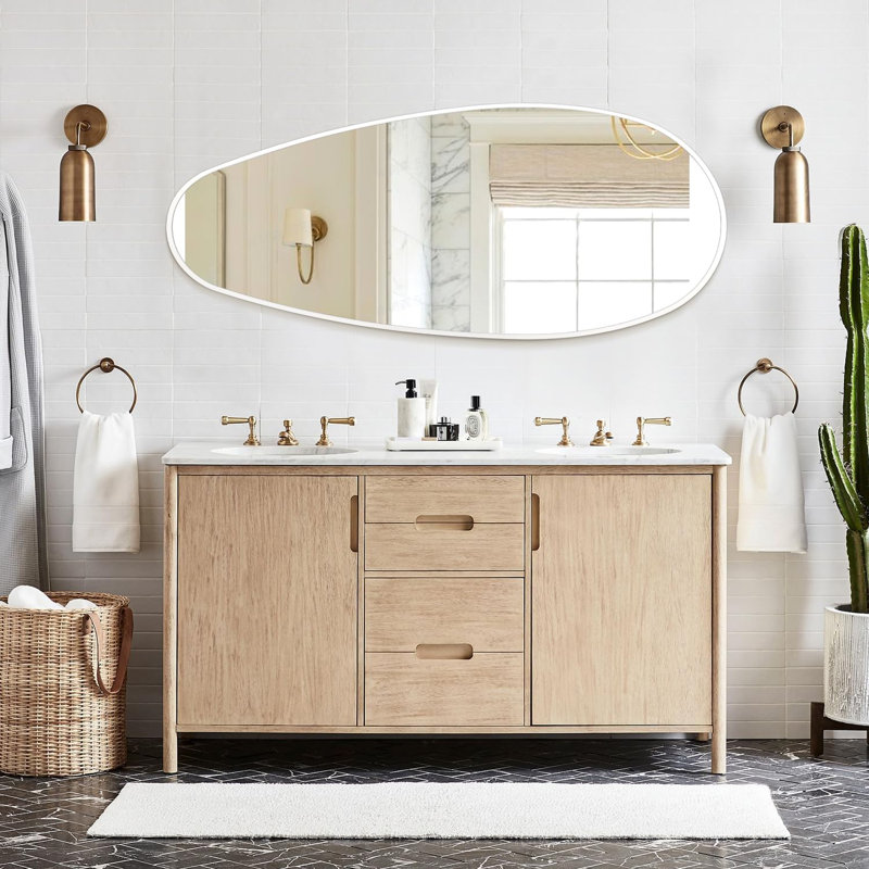 Aluminium Irregular Mirror, White