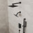 Wall Mount High-Pressure Rainfall Shower Faucet, Dual Showerheads System with Handheld Shower-92522939