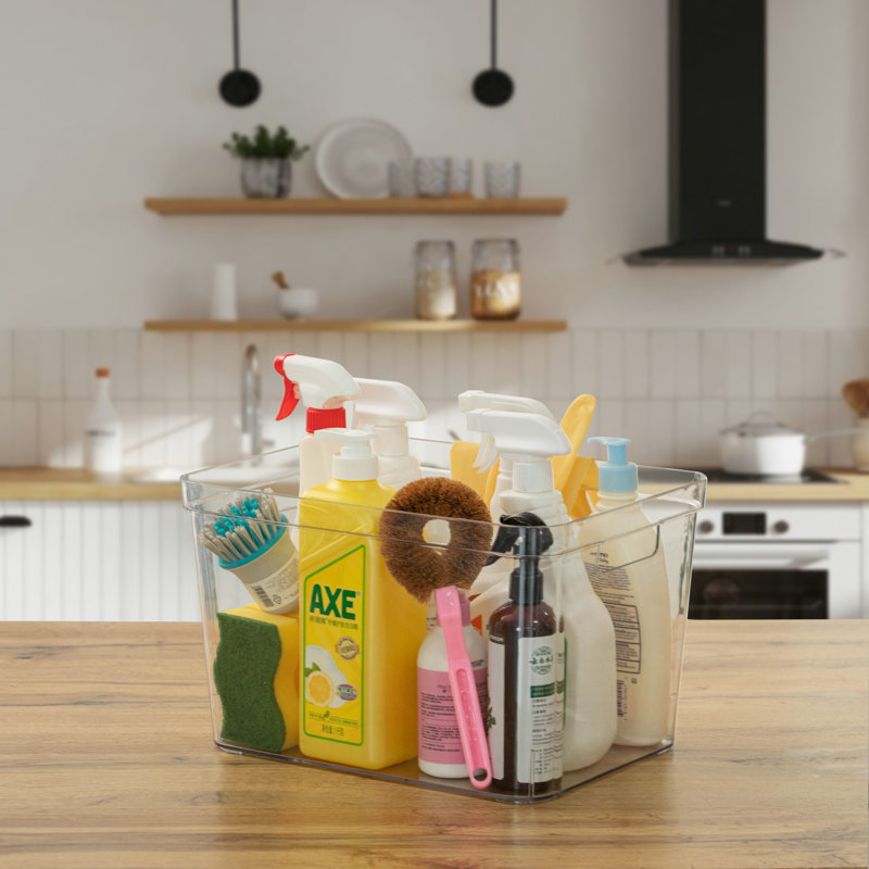  Clear Storage Container With Lid For Kitchen Pantry Cabinet & Fridge Storage For Organizing Snacks Produce Supplies Or Essentials Durable Bin For Home Dorm Apartment Or Office Use, Large