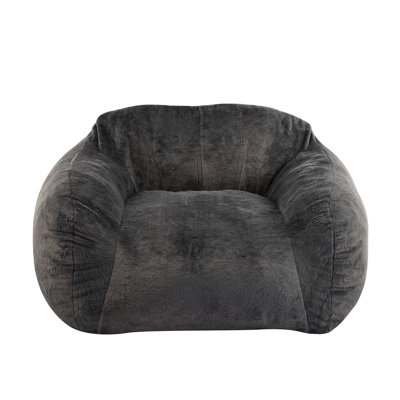 Fauteuil à billes gris en fausse fourrure, mousse déchiquetée pour des sièges de soutien dans différents cas d'utilisation et cruauté