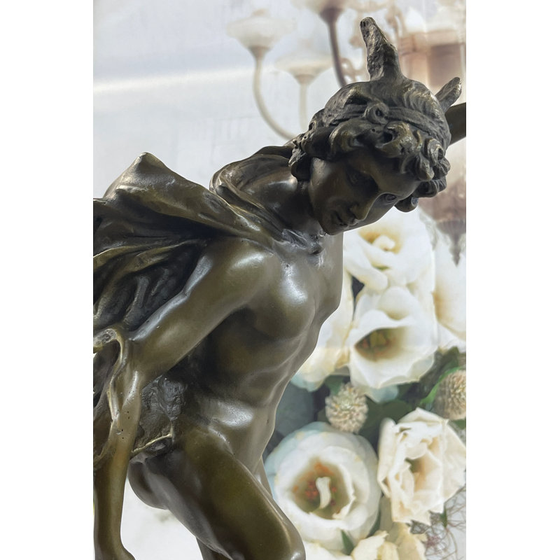 Sculpture de mercure volant Hermes avec Caduceus Giambologna