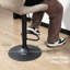 Robelmont Swivel Upholstered Steel and Faux Leather Adjustable Height Bar Stool with Steel Frame-299567926