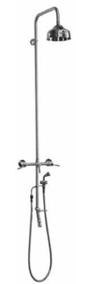Temperature Controlled Metal Wall Mounted Outdoor Shower with Detachable Shower Head and Footwash Spout