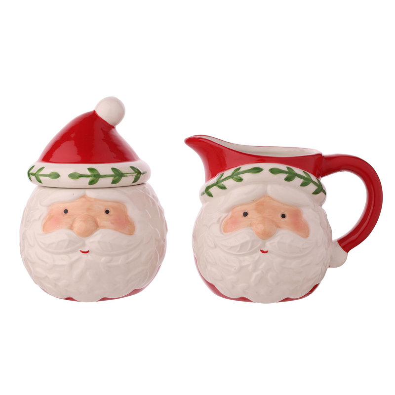 Santa & Friends Ceramic Nordic Sugar Bowl and Jug