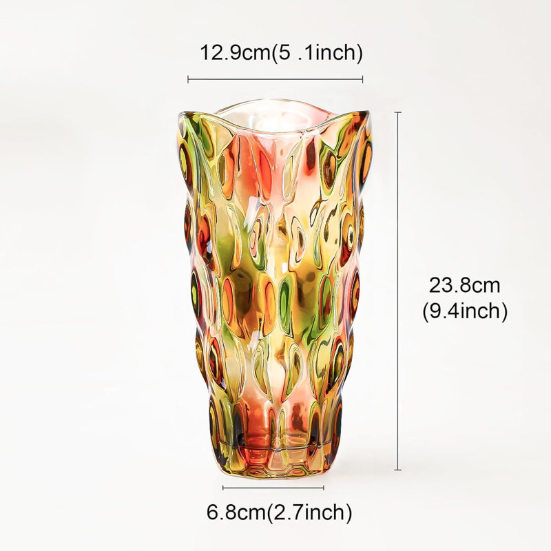 Glass Table Vase, Rosa Colorful