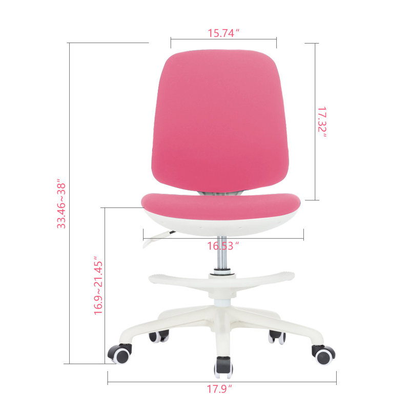Chaise de travail Raeford, Rose / noir