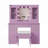 Durnan Vanity & Stool ,LED Lights And Power Outlet, Bedroom Makeup Vanity Table With 2 Glass Storage Cabinet And 7 Drawers-1246880468