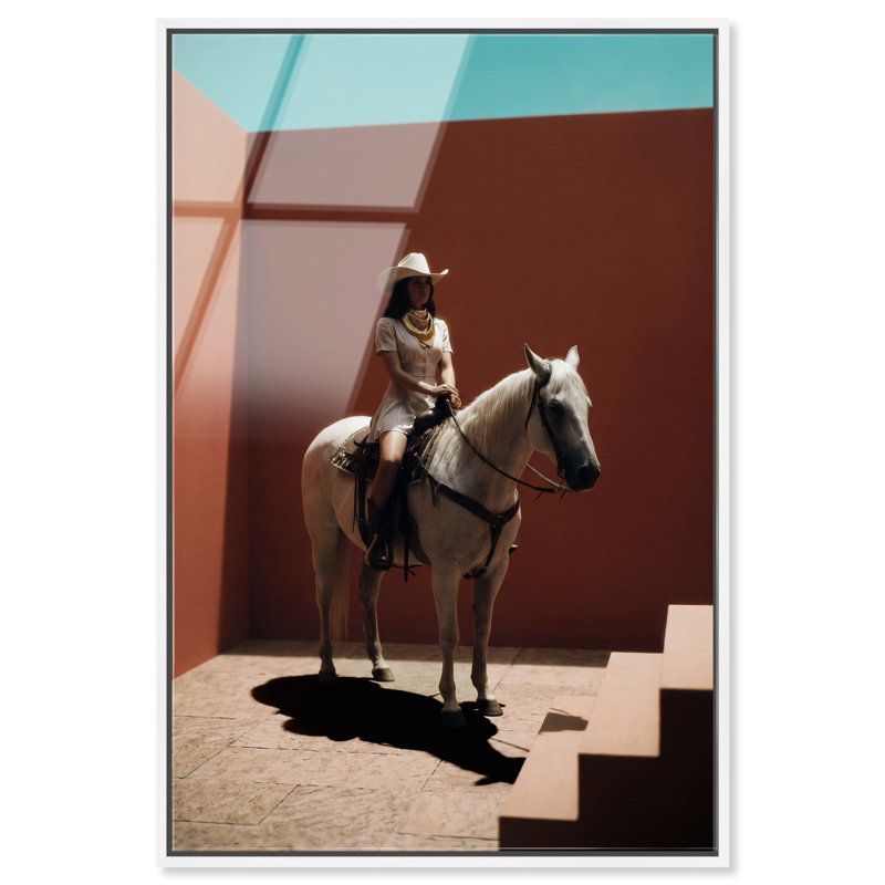Cowgirl Surreal II Print by Oliver Gal, 21"H x 31"W, White Floater Frame