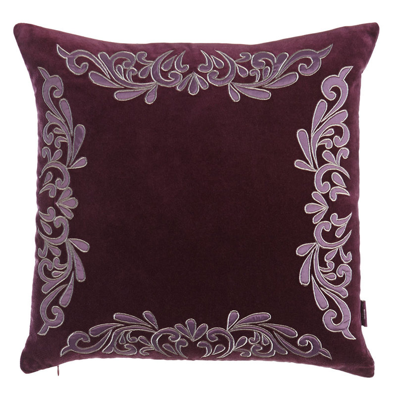 Embroidered Velvet Throw Pillow