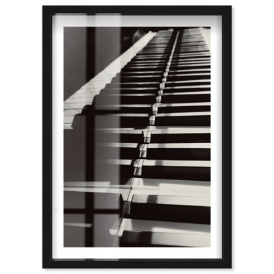 Piano Closeup Shadowbox Print Framed Photography by Notoriart, Black Frame, 37 x 55