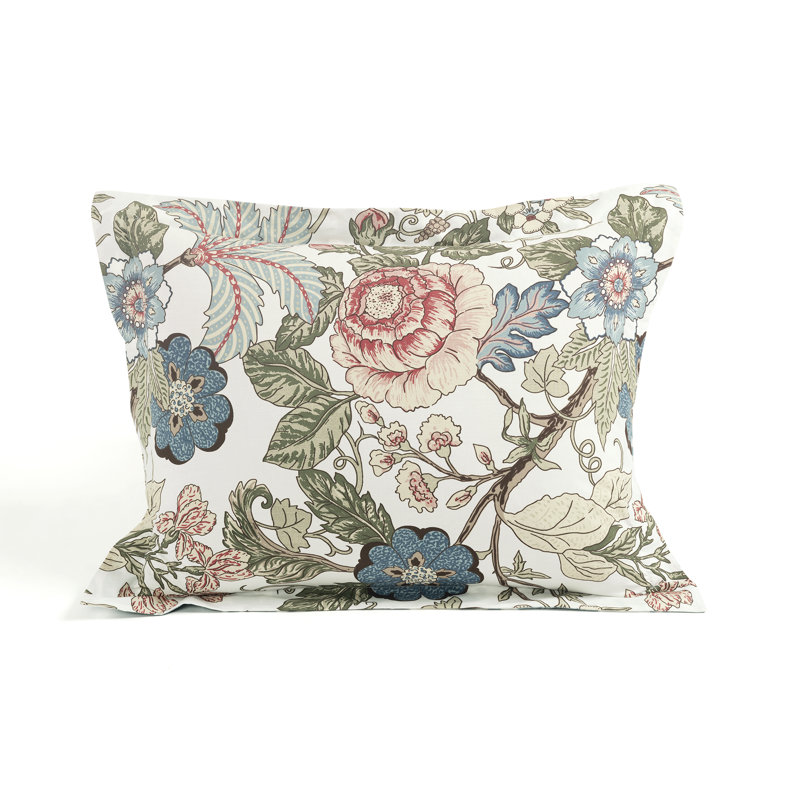 Sydney Twin XL Green Blue Reversible Cotton Floral Duvet Cover Set