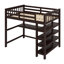 Lit mezzanine avec tablettes de rangement et bureau sous le lit-359492134