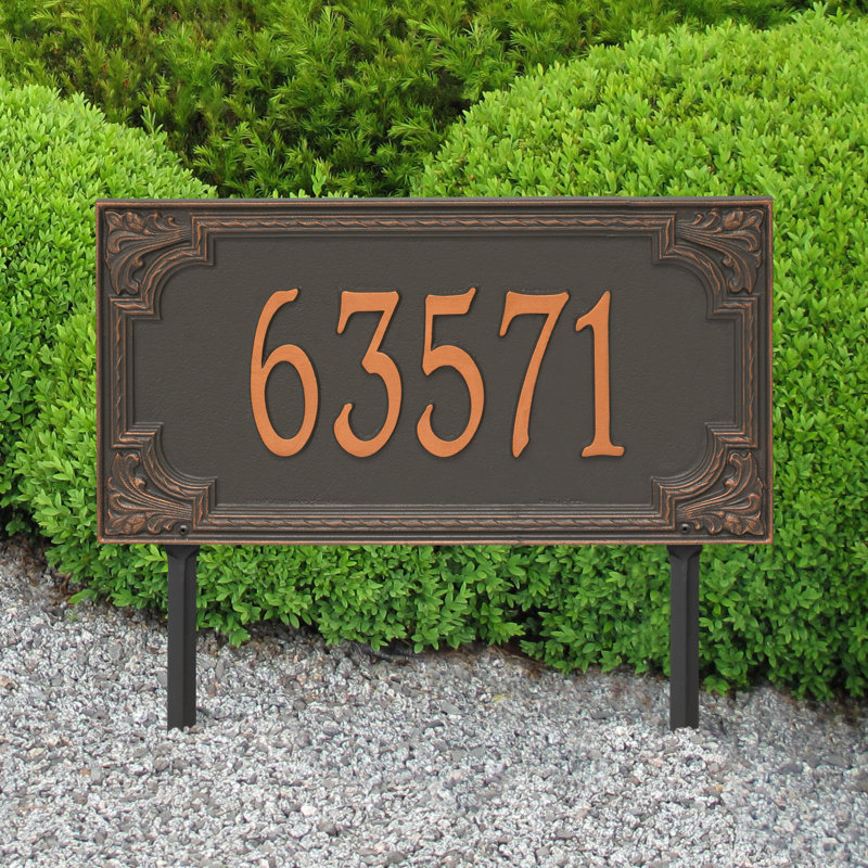 Plaque d'adresse sur 1 ligne Signature Series, Cuivre, Oui, Cuivre forgé