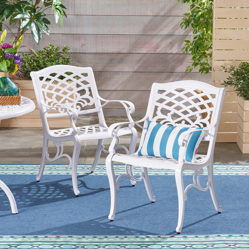 Chaise avec accoudoirs Phoenix (ensemble de 2), Blanc