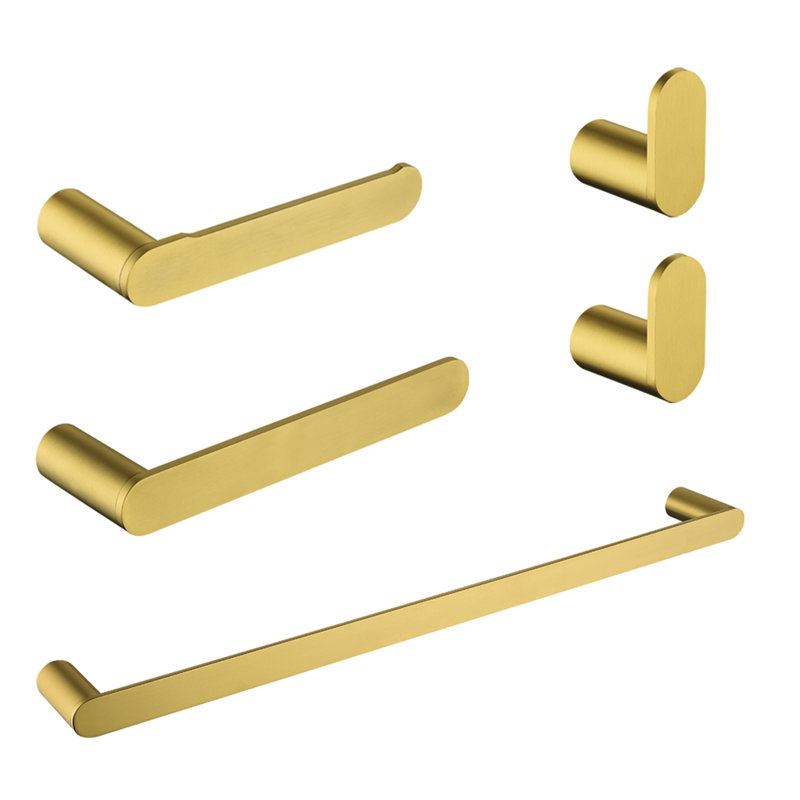 Ensemble de quincaillerie de salle de bain 5 pièces, Nickel doré