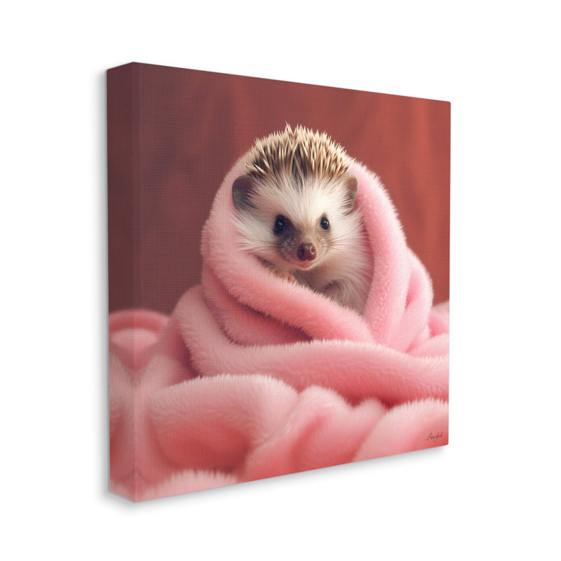 Bébé hérisson en couverture par Roozbeh, H 17 po x l 17 po x P 1,5 po