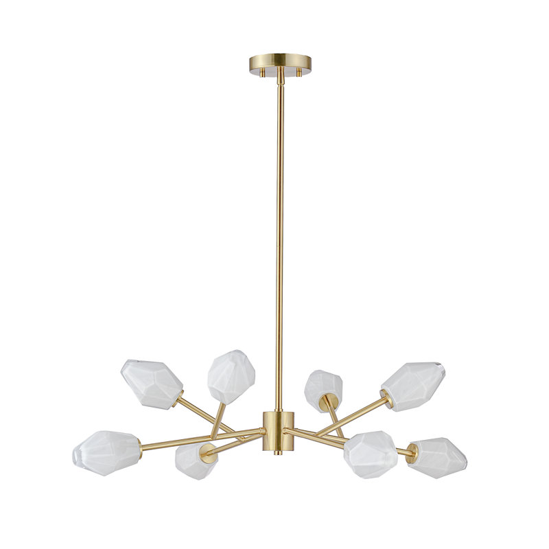 Lustre en laiton antique à 8 lumières Aguero, 8