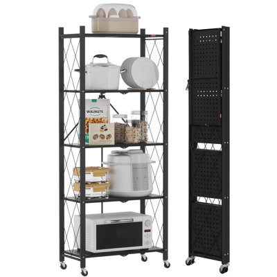 62cm W Metal Shelving Unit with Wheels