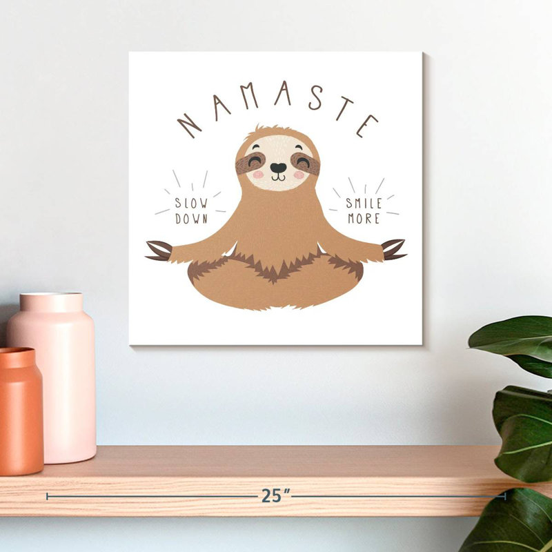 Tergel Sloth Namaste, 16" H x 16" W